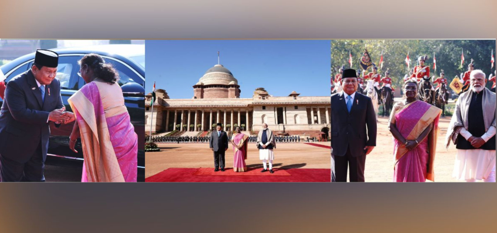 President Droupadi Murmu & Prime Minister Narendra Modi warmly welcomed  President Prabowo Subianto of Indonesia  on his maiden State visit to India- 25 January, 2025